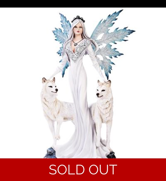 Fairy With Wolves Statue - 10977